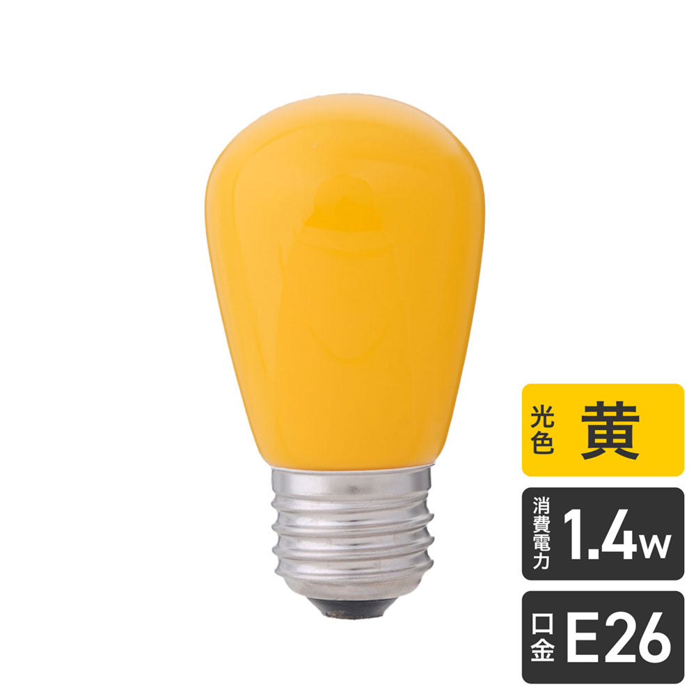 LDS1Y-G-G903_1689200_LED装飾電球 サイン球 E26 黄色_ELPA(エルパ・朝日電器)